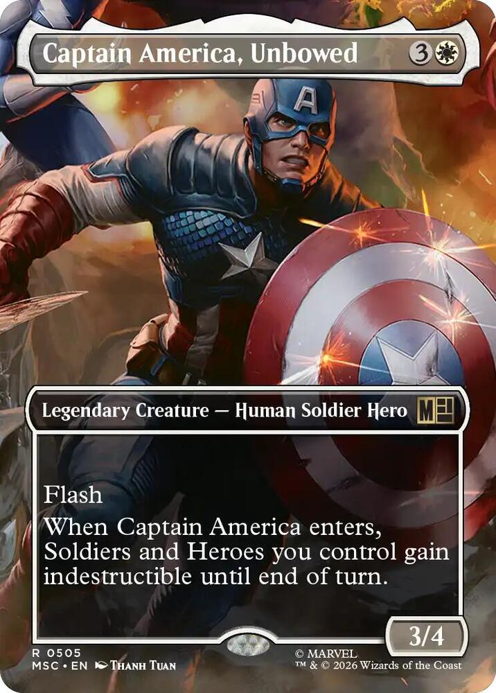 Captain America, Unbowed 505 (Commander: Marvel Super Heroes)  - Borderless Foil | Good Games Modbury