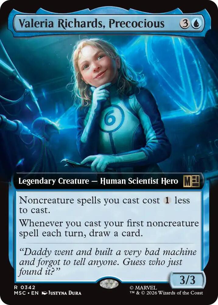 Valeria Richards Precocious Extended Art 342 (Commander: Marvel Super Heroes)  - Extended Art | Good Games Modbury