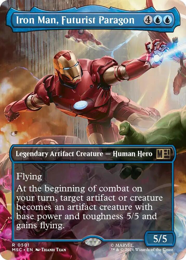 Iron Man, Futurist Paragon 501 (Commander: Marvel Super Heroes)  - Borderless Foil | Good Games Modbury