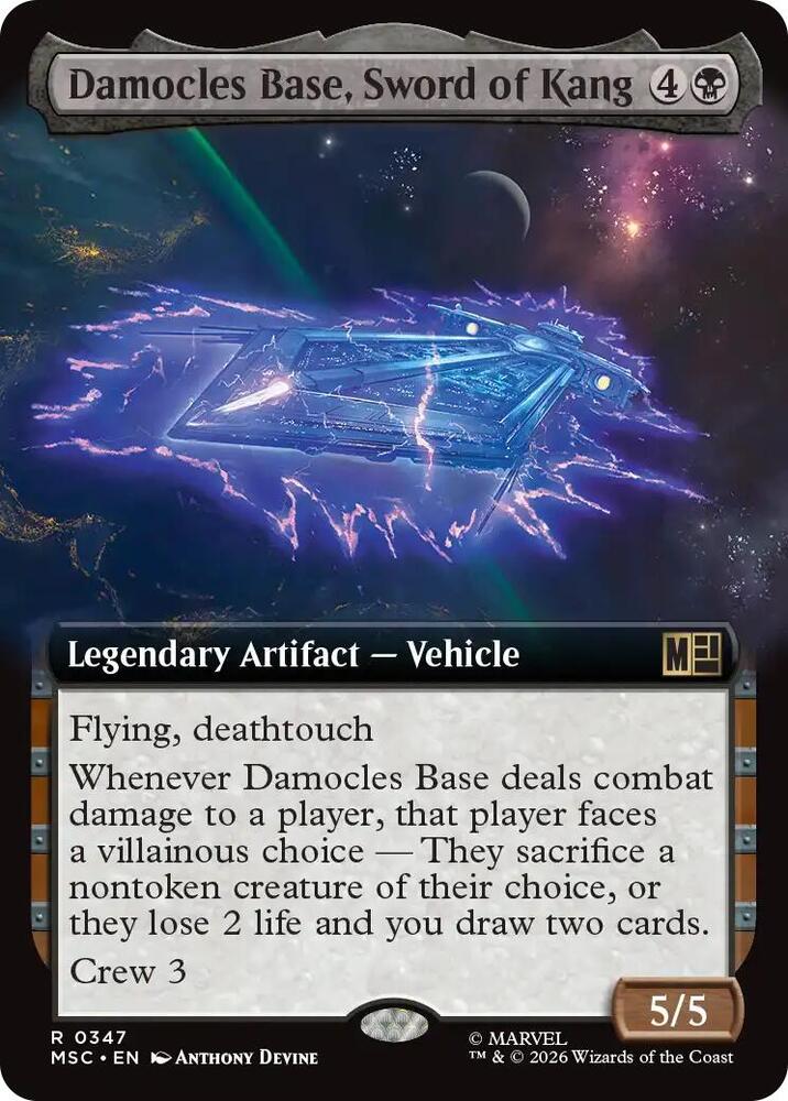 Damocles Base Sword of Kang Extended Art 347 (Commander: Marvel Super Heroes)  - Extended Art | Good Games Modbury