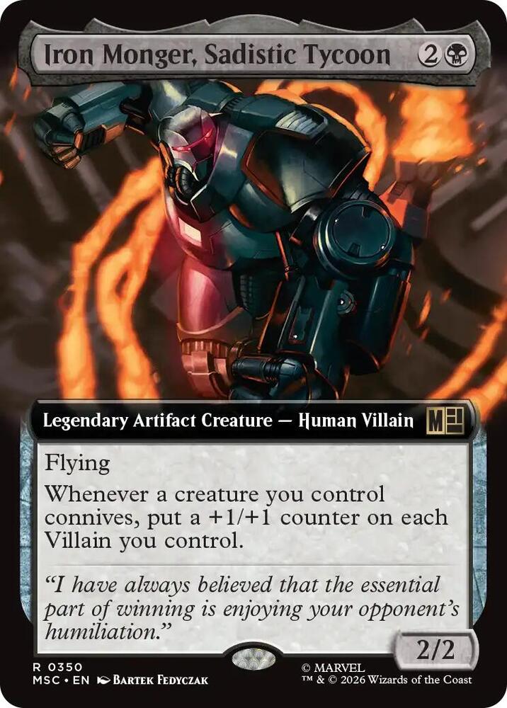 Iron Monger Sadistic Tycoon Extended Art 350 (Commander: Marvel Super Heroes)  - Extended Art  | Good Games Modbury