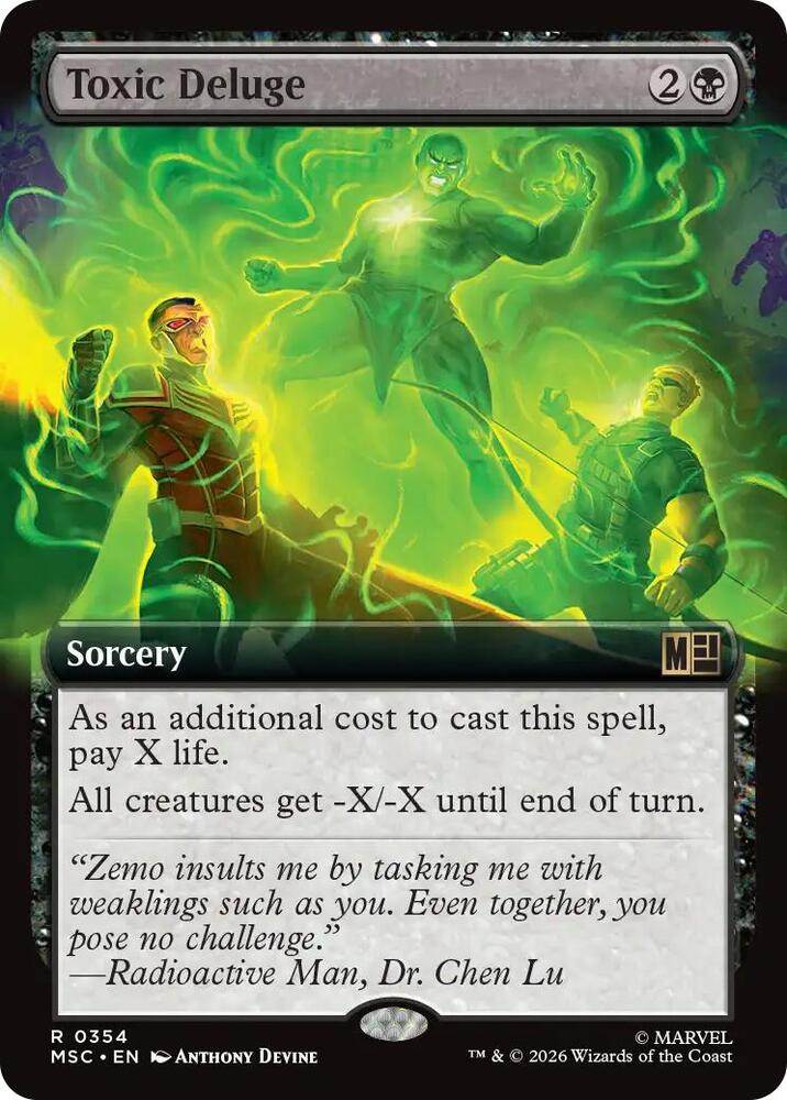 Toxic Deluge Extended Art 354 (Commander: Marvel Super Heroes)  - Extended Art | Good Games Modbury