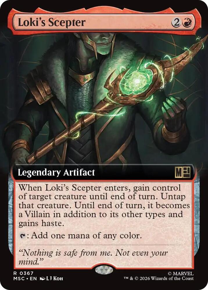 Lokis Scepter Extended Art 367 (Commander: Marvel Super Heroes)  - Extended Art | Good Games Modbury