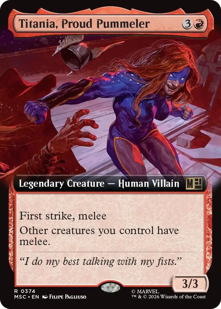 Titania Proud Pummeler Extended Art 374 (Commander: Marvel Super Heroes)  - Extended Art | Good Games Modbury
