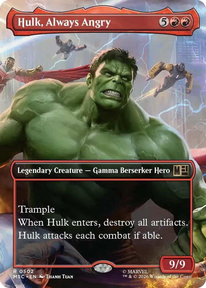 Hulk, Always Angry 502 (Commander: Marvel Super Heroes)  - Borderless Foil | Good Games Modbury