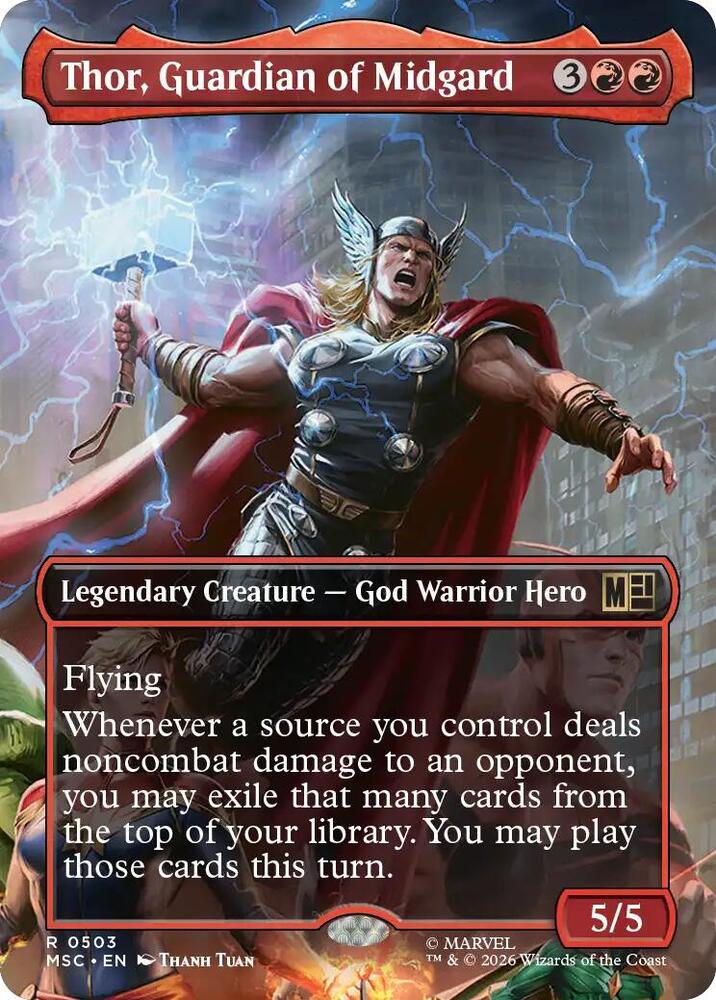 Thor, Guardian of Midgard 503 (Commander: Marvel Super Heroes)  - Borderless Foil | Good Games Modbury