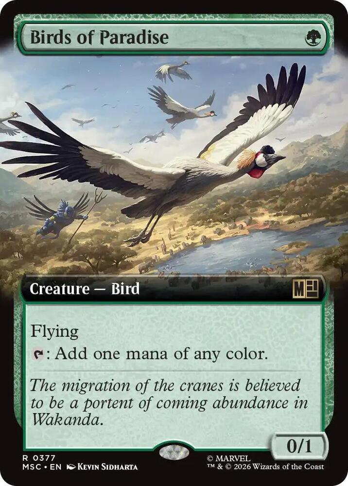 Birds of Paradise Extended Art 377 (Commander: Marvel Super Heroes)  - Extended Art | Good Games Modbury