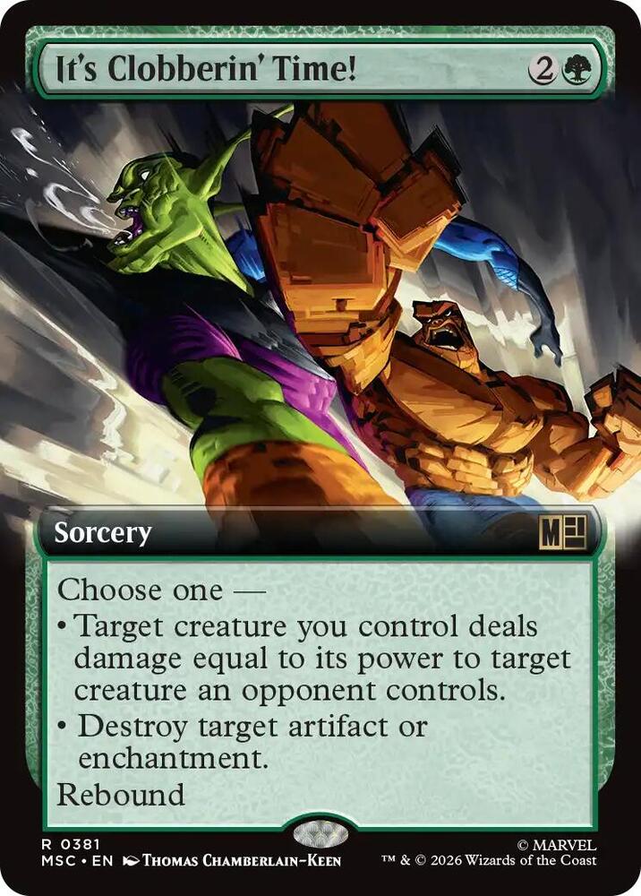 Its Clobberin Time Extended Art 381 (Commander: Marvel Super Heroes)  - Extended Art | Good Games Modbury