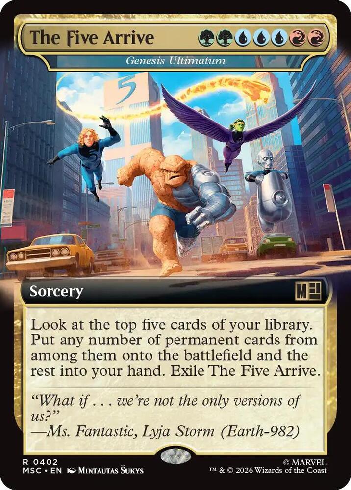 The Five Arrive Genesis Ultimatum Extended Art 402 (Commander: Marvel Super Heroes)  - Extended Art | Good Games Modbury