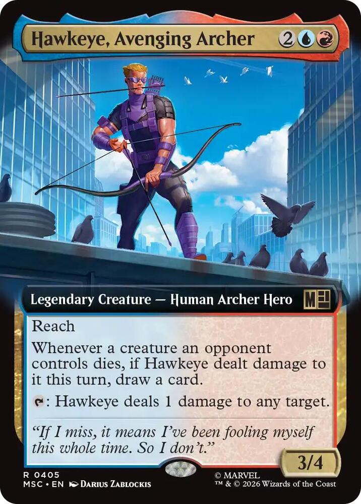 Hawkeye Avenging Archer Extended Art 405 (Commander: Marvel Super Heroes)  - Extended Art | Good Games Modbury