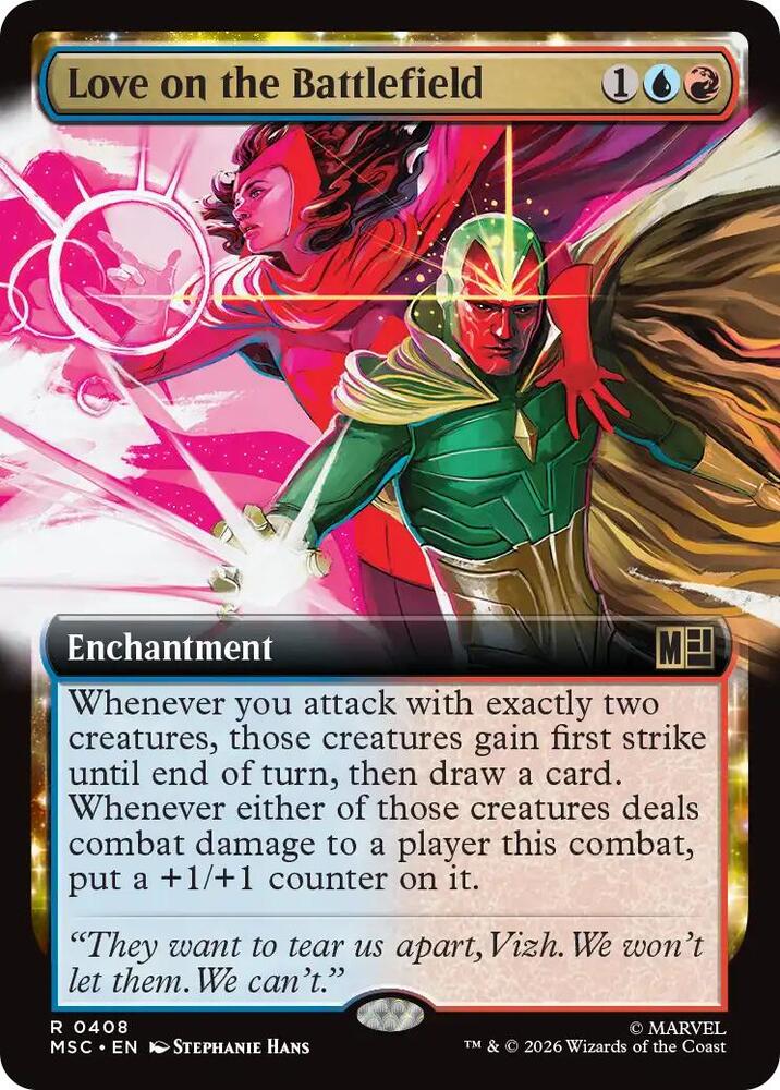 Love on the Battlefield Extended Art 408 (Commander: Marvel Super Heroes)  - Extended Art | Good Games Modbury