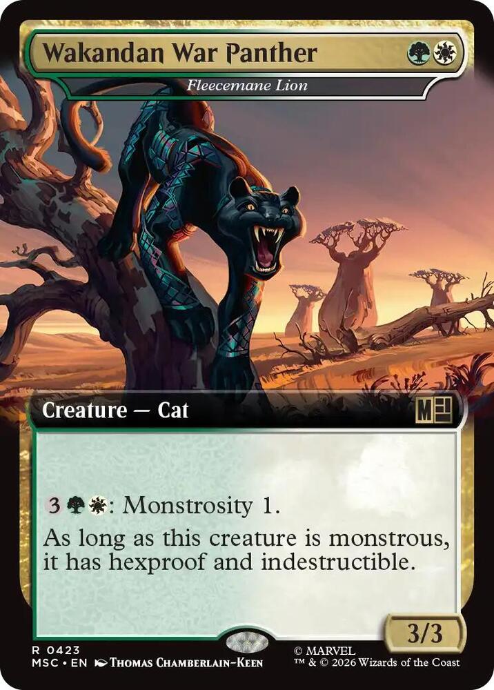 Wakandan War Panther Fleecemane Lion Extended Art 423 (Commander: Marvel Super Heroes)  - Extended Art | Good Games Modbury