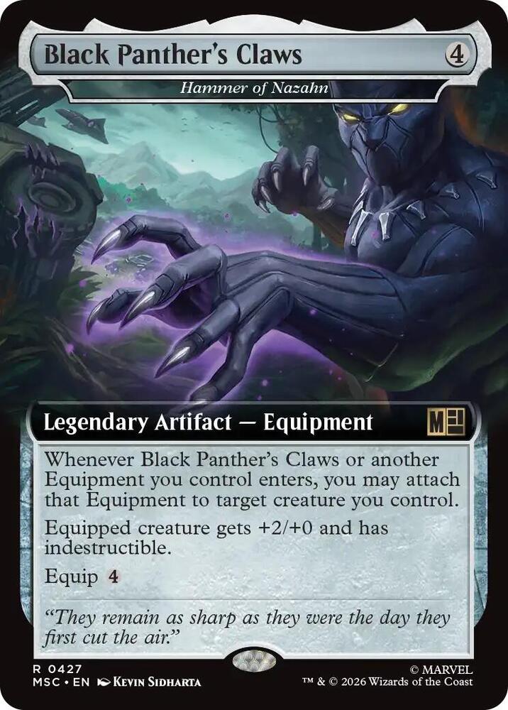 Black Panthers Claws Hammer of Nazahn Extended Art 427 (Commander: Marvel Super Heroes)  - Extended Art | Good Games Modbury