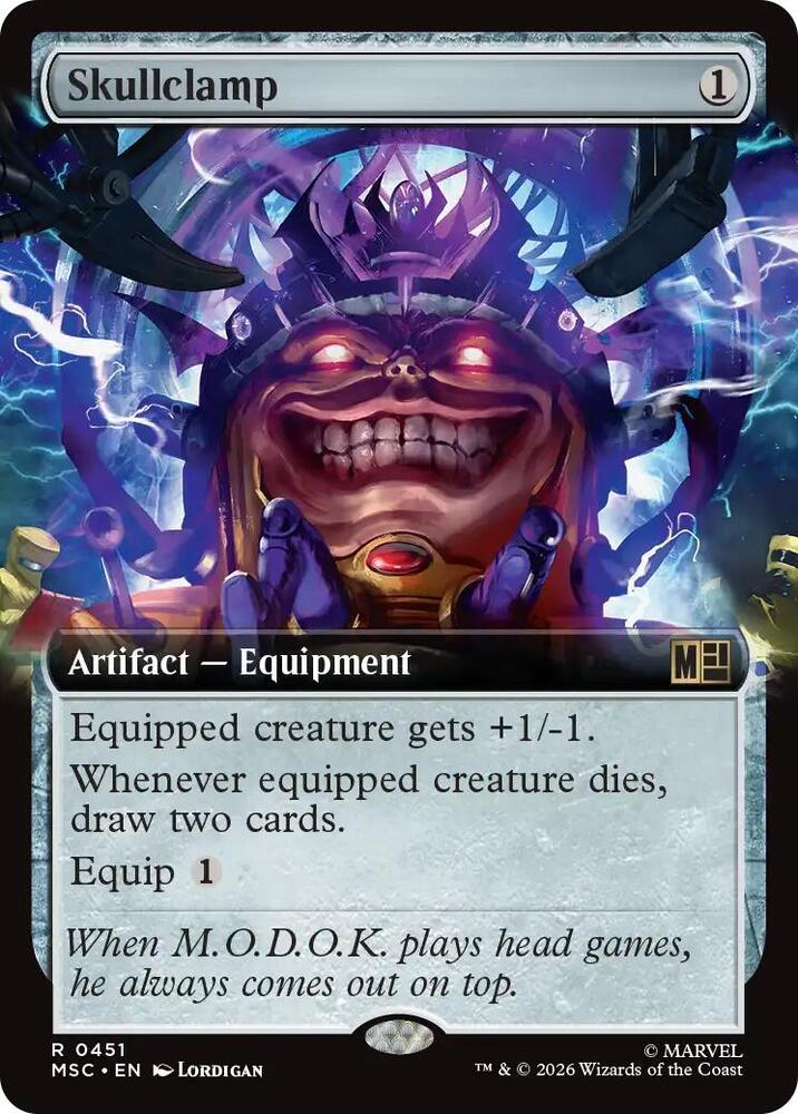 Skullclamp Extended Art 451 (Commander: Marvel Super Heroes)  - Extended Art | Good Games Modbury