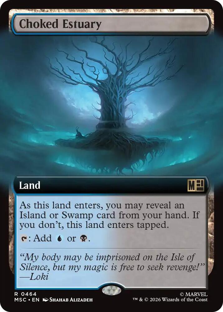 Choked Estuary Extended Art 464 (Commander: Marvel Super Heroes)  - Extended Art | Good Games Modbury