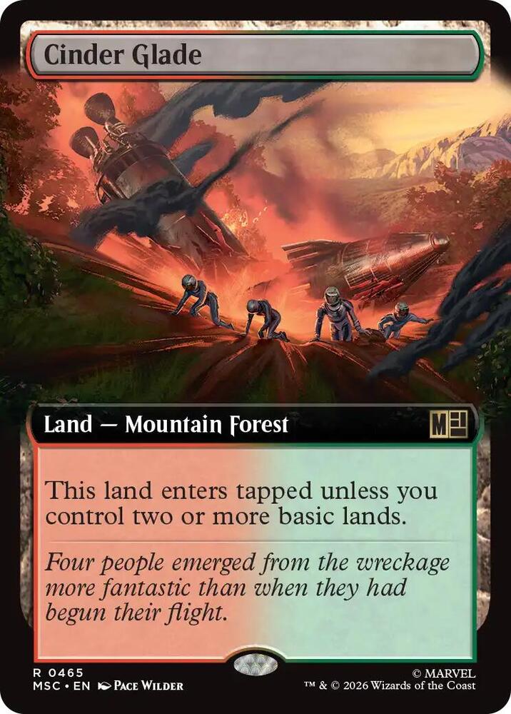 Cinder Glade Extended Art 465 (Commander: Marvel Super Heroes)  - Extended Art | Good Games Modbury