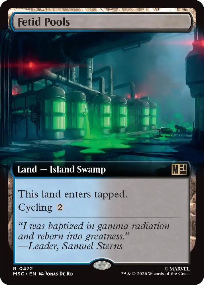 Fetid Pools Extended Art 472 (Commander: Marvel Super Heroes)  - Extended Art | Good Games Modbury