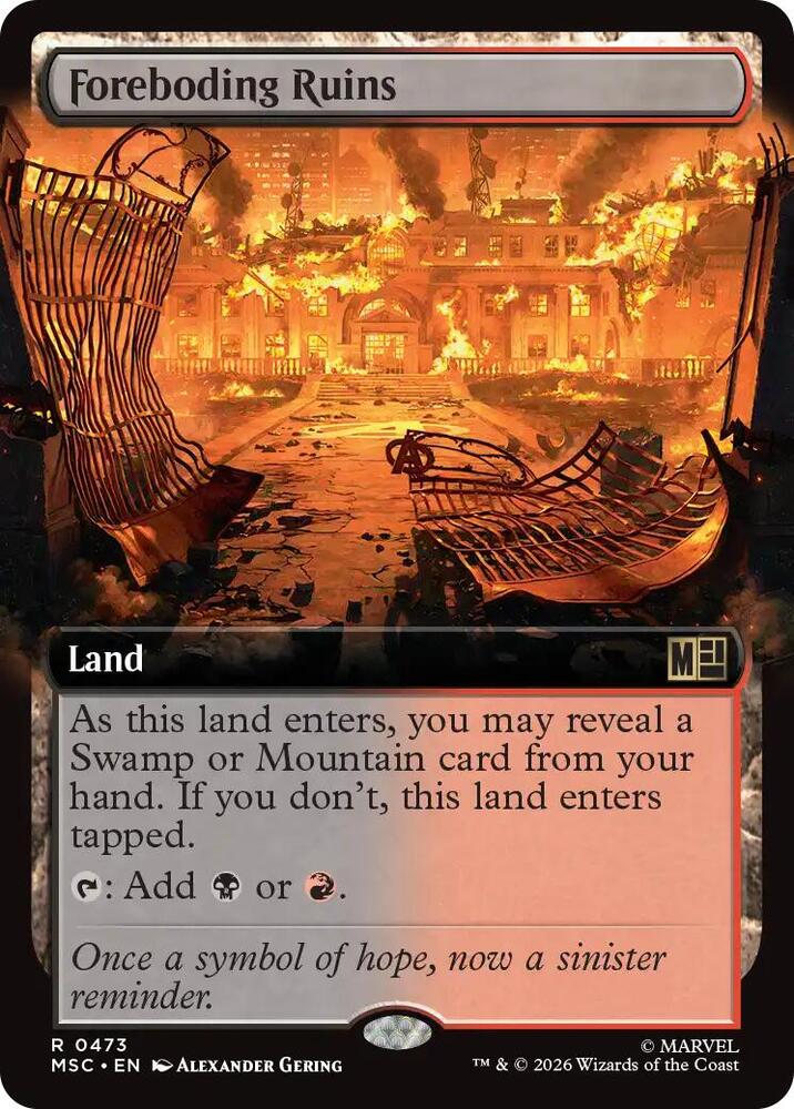 Foreboding Ruins Extended Art 473 (Commander: Marvel Super Heroes)  - Extended Art | Good Games Modbury