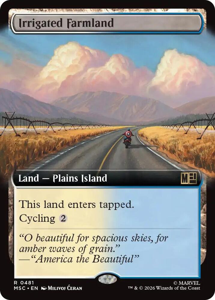 Irrigated Farmland Extended Art 481 (Commander: Marvel Super Heroes)  - Extended Art | Good Games Modbury
