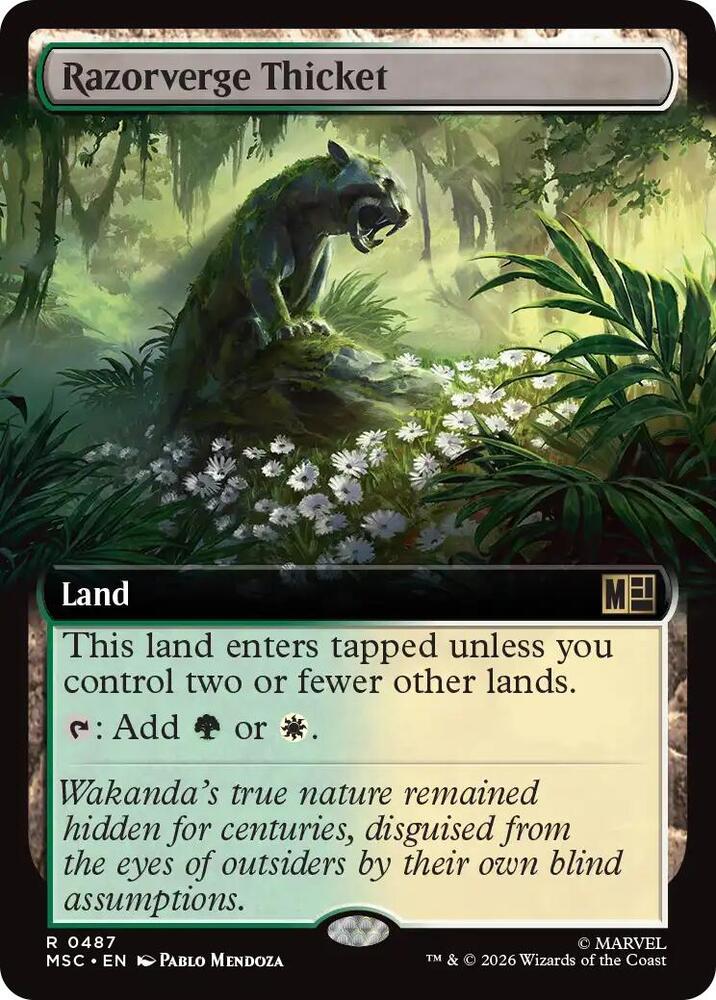 Razorverge Thicket Extended Art 487 (Commander: Marvel Super Heroes)  - Extended Art | Good Games Modbury