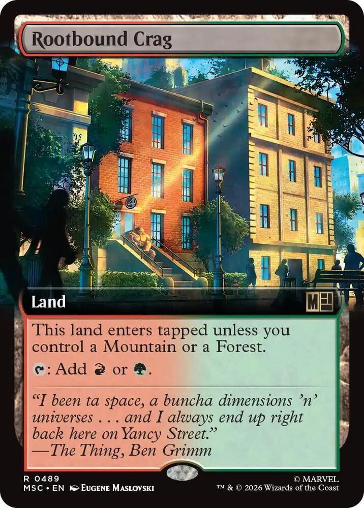Rootbound Crag Extended Art 489 (Commander: Marvel Super Heroes)  - Extended Art | Good Games Modbury