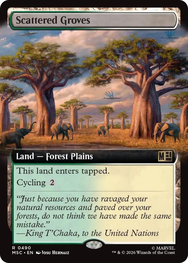 Scattered Groves Extended Art 490 (Commander: Marvel Super Heroes)  - Extended Art | Good Games Modbury