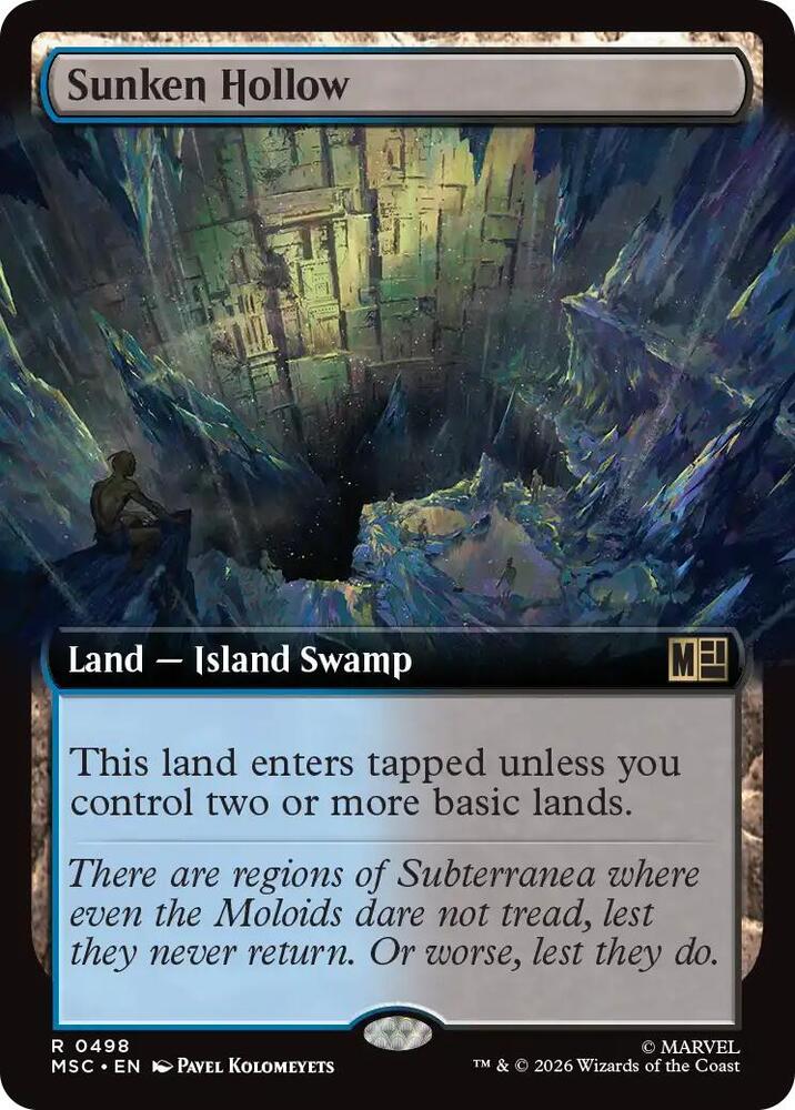 Sunken Hollow Extended Art 498 (Commander: Marvel Super Heroes)  - Extended Art | Good Games Modbury