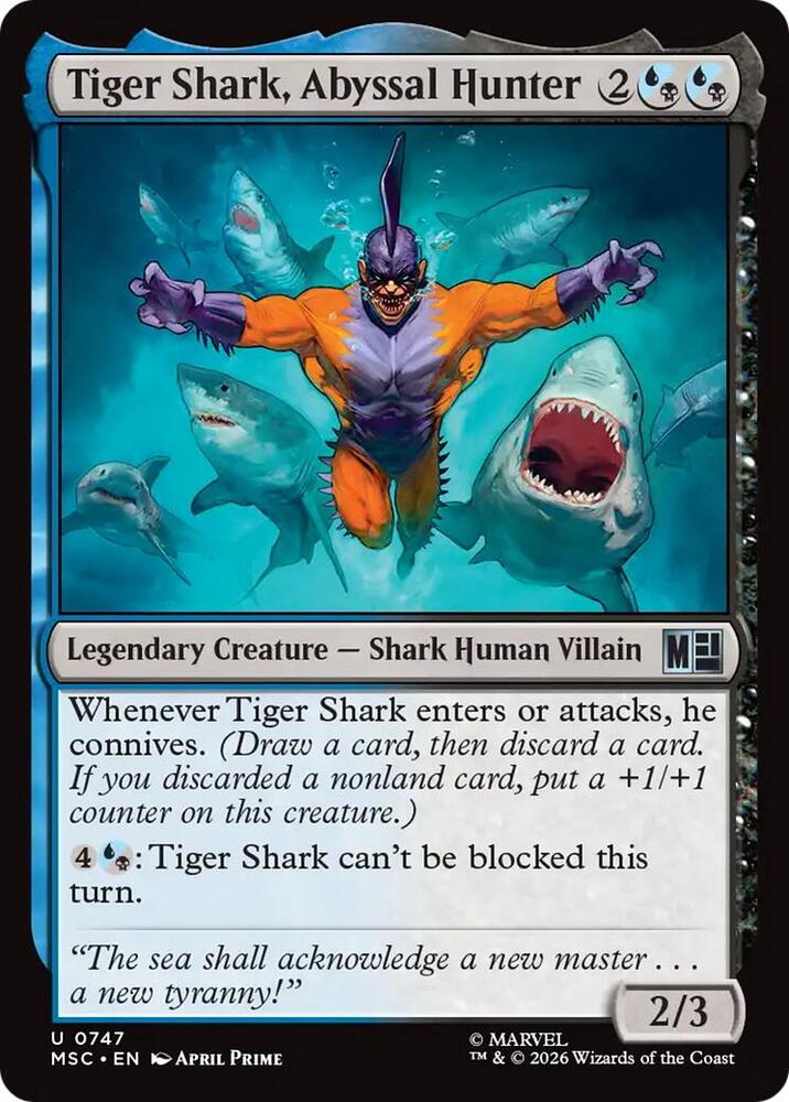 Tiger Shark, Abyssal Hunter 747 (Commander: Marvel Super Heroes)  - Foil | Good Games Modbury