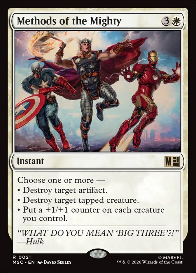 Methods of the Mighty [Dupe] 21 (Commander: Marvel Super Heroes)  - Foil | Good Games Modbury