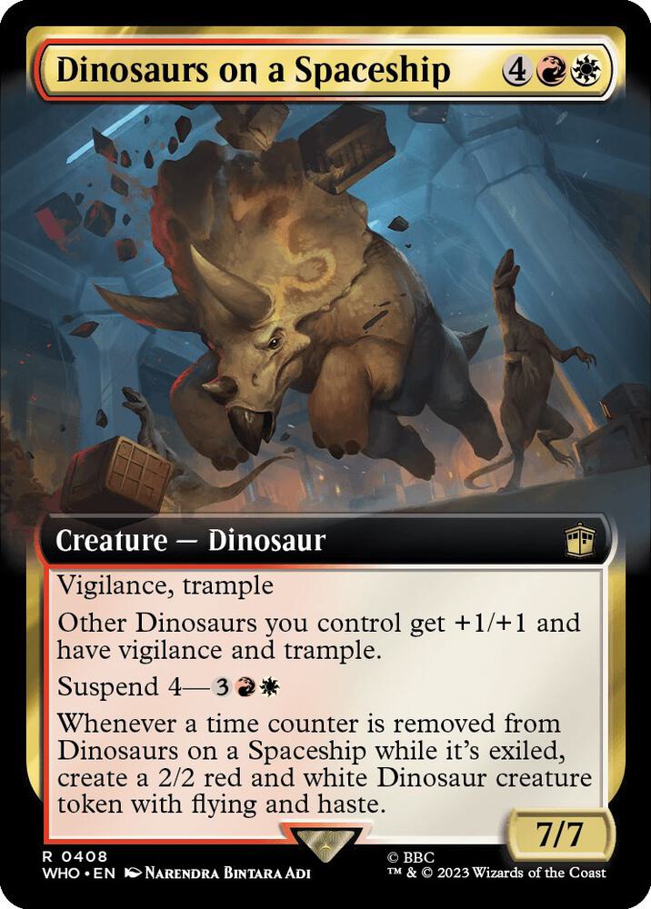 Dinosaurs on a Spaceship 408/331 (Universes Beyond: Doctor Who)  - Extended Art | Good Games Modbury