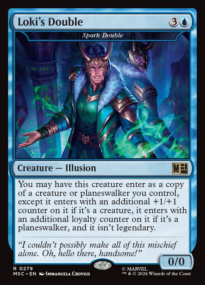 Loki's Double // Spark Double 279 (Commander: Marvel Super Heroes)  - Surge Foil | Good Games Modbury