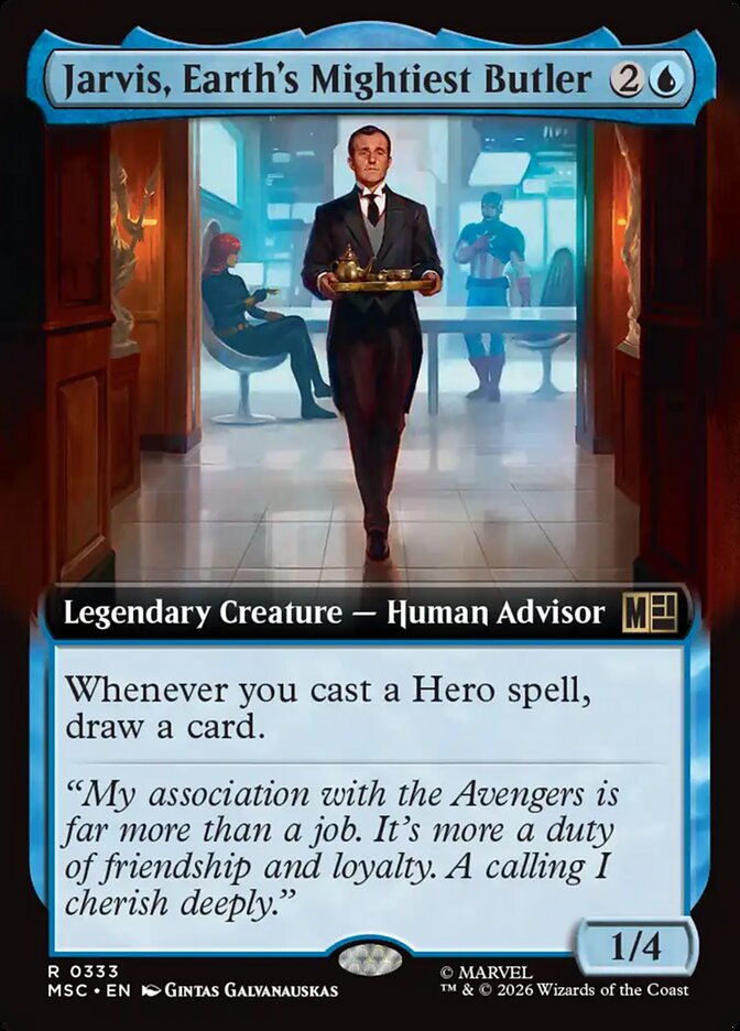 Jarvis Earths Mightiest Butler Extended Art 333 (Commander: Marvel Super Heroes)  - Extended Art | Good Games Modbury