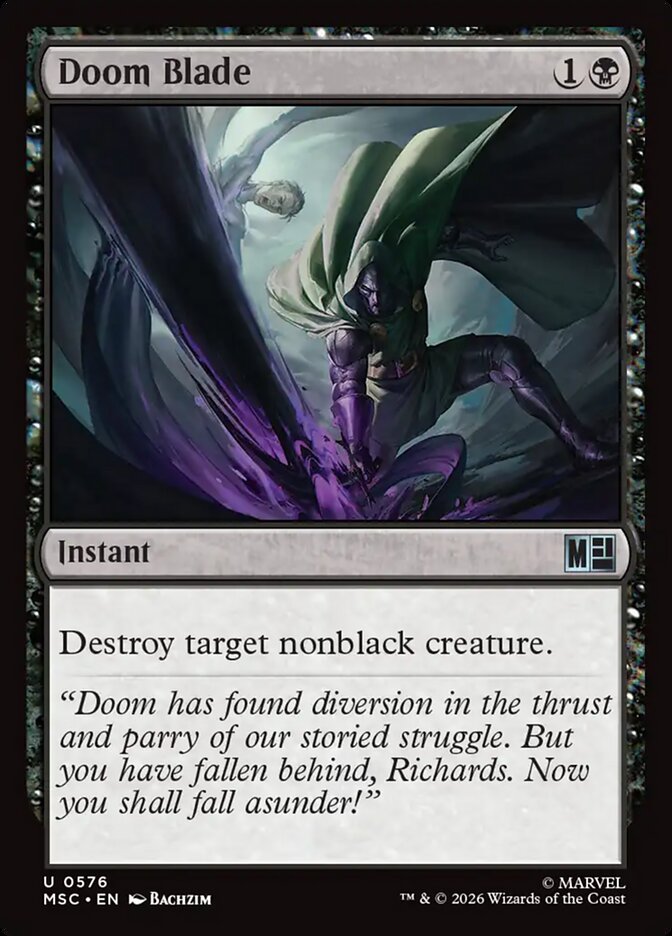 Doom Blade 576 (Commander: Marvel Super Heroes)  - Foil | Good Games Modbury