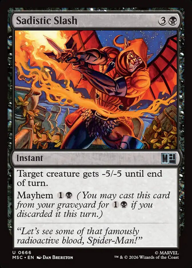 Sadistic Slash 666 (Commander: Marvel Super Heroes)  - Foil | Good Games Modbury