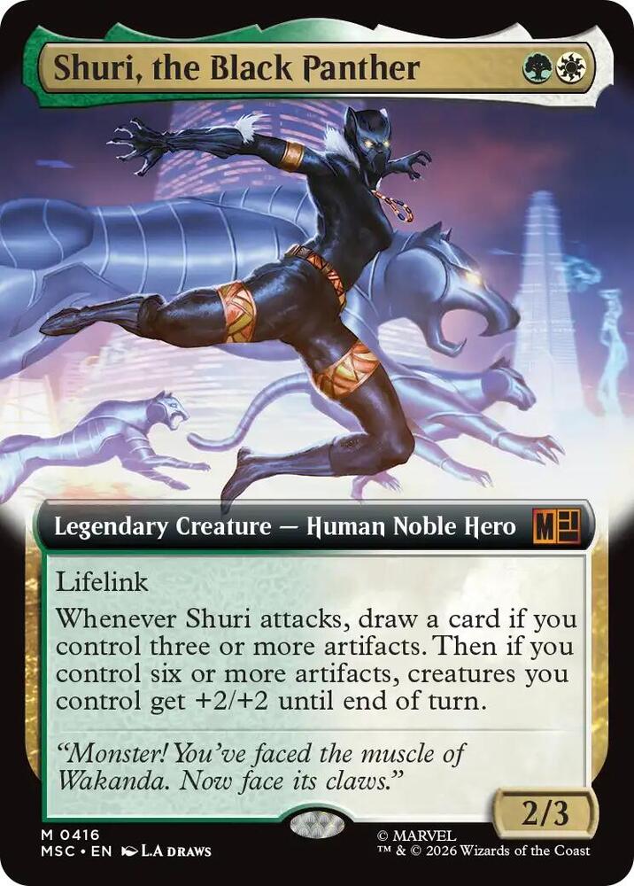 Shuri the Black Panther Extended Art 416 (Commander: Marvel Super Heroes)  - Foil | Good Games Modbury