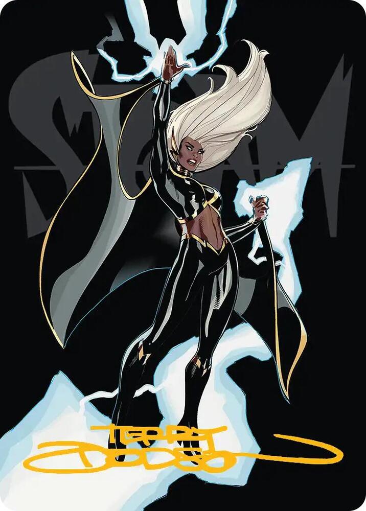 Storm Windrider Art Card Gold Stamped Signature 30 (Art Series: Marvel Super Heroes)  | Good Games Modbury