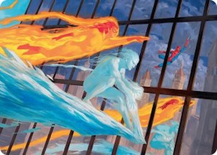 Iceman and Firestar Art Card 45 (Art Series: Marvel Super Heroes)  | Good Games Modbury