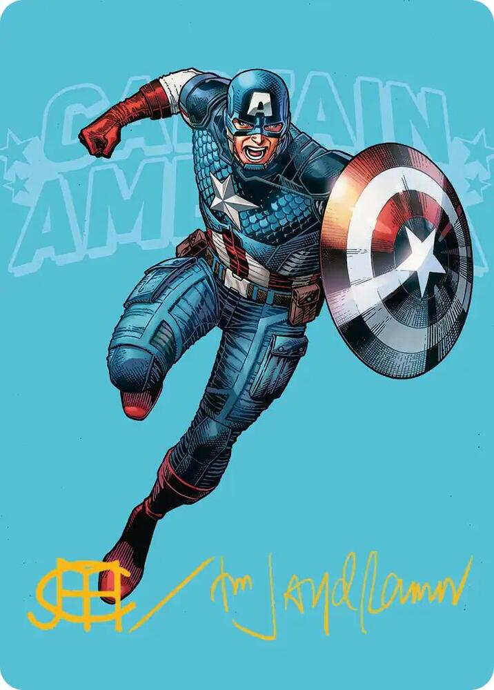Captain America Super Soldier Art Card Gold Stamped Signature 21 (Art Series: Marvel Super Heroes)  | Good Games Modbury