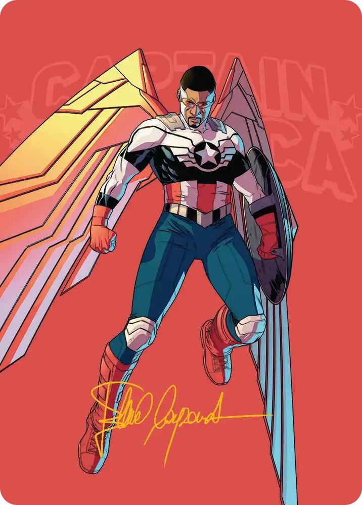 Captain America Wings of Freedom Art Card 22 45 Gold Stamped Signature 22 (Art Series: Marvel Super Heroes)  | Good Games Modbury