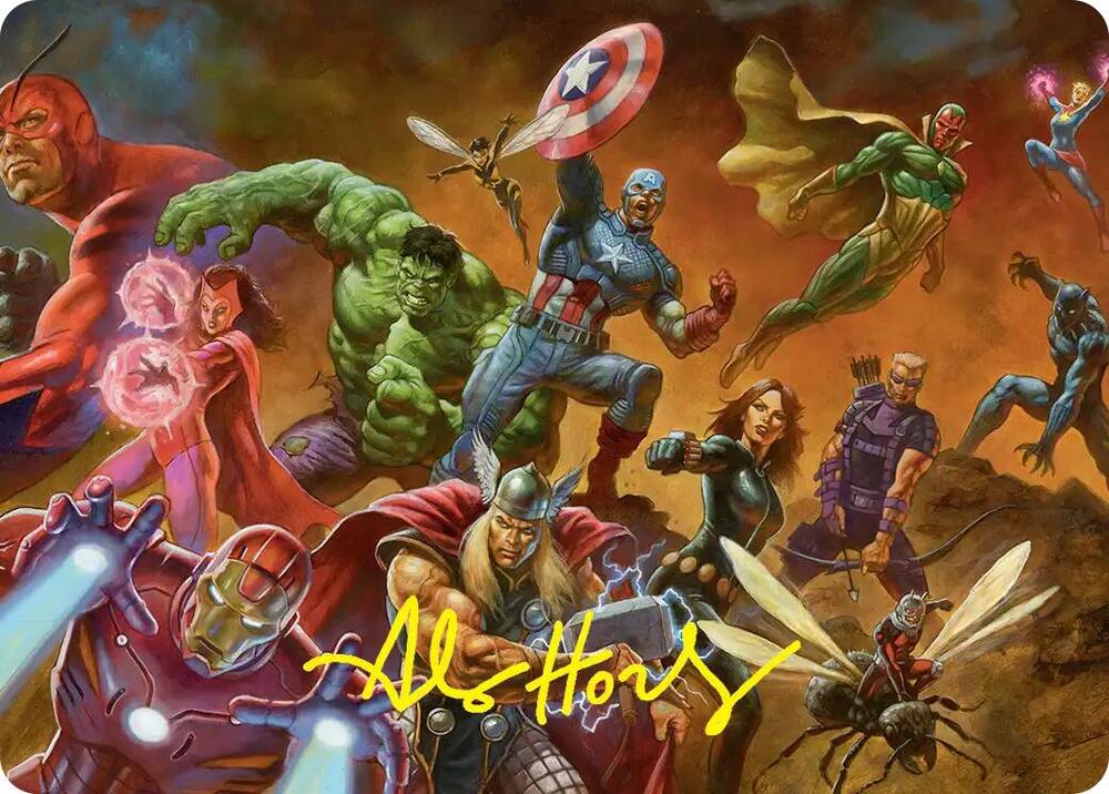 Avengers Assemble Art Card Gold Stamped Signature 1 (Art Series: Marvel Super Heroes)  | Good Games Modbury