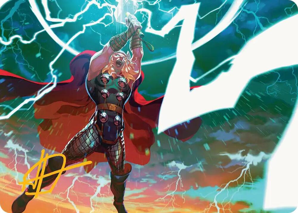 Lightning Strike Art Card Gold Stamped Signature 11 (Art Series: Marvel Super Heroes)  | Good Games Modbury