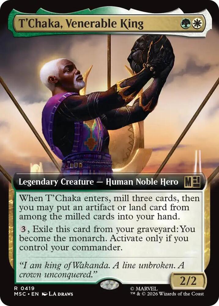 TChaka Venerable King Extended Art 419 (Commander: Marvel Super Heroes)  - Foil | Good Games Modbury