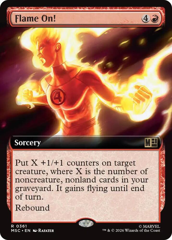 Flame On Extended Art 361 (Commander: Marvel Super Heroes)  - Foil | Good Games Modbury