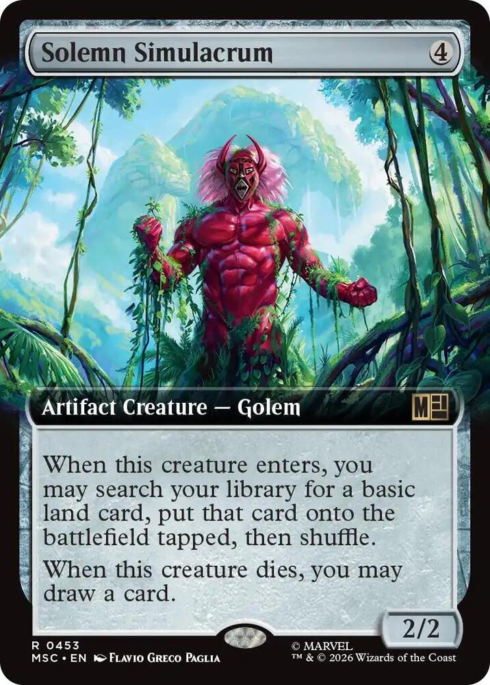Solemn Simulacrum Extended Art 453 (Commander: Marvel Super Heroes)  - Foil | Good Games Modbury