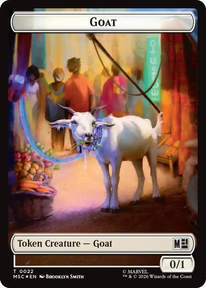 Goat Soldier Double Sided Token Surge Foil 22 // 23 (Commander: Marvel Super Heroes)  - Foil | Good Games Modbury