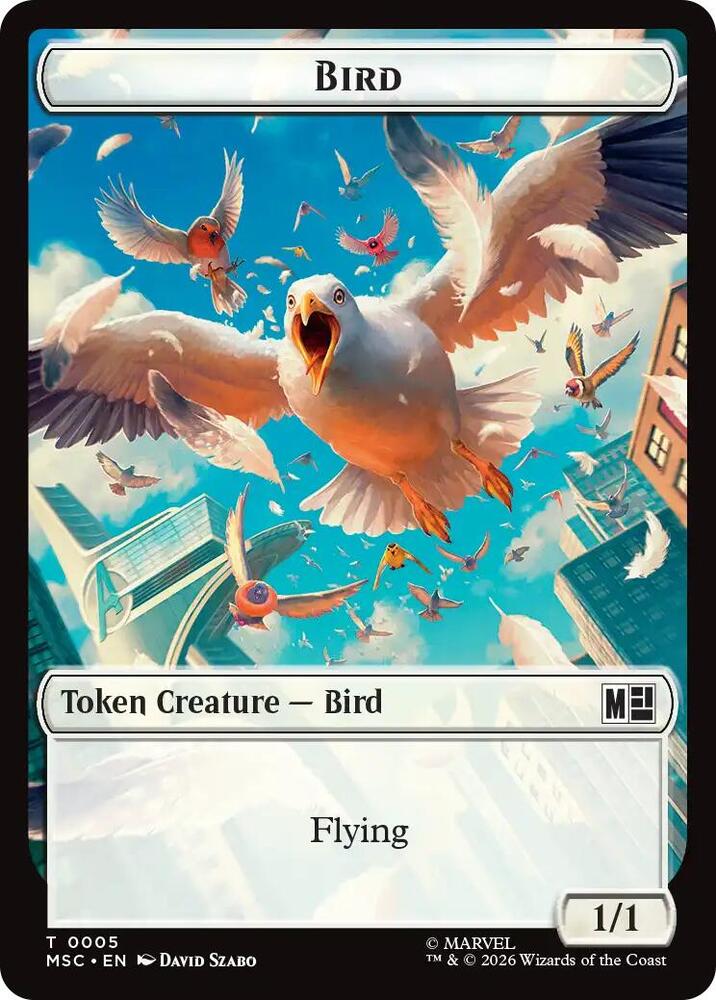 Bird Rhino Double Sided Token 5 // 13 (Commander: Marvel Super Heroes)  - Foil | Good Games Modbury