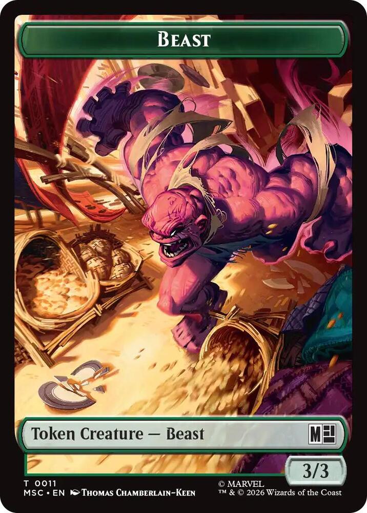 Beast Vibranium Double Sided Token 11 // 15 (Commander: Marvel Super Heroes)  - Foil | Good Games Modbury