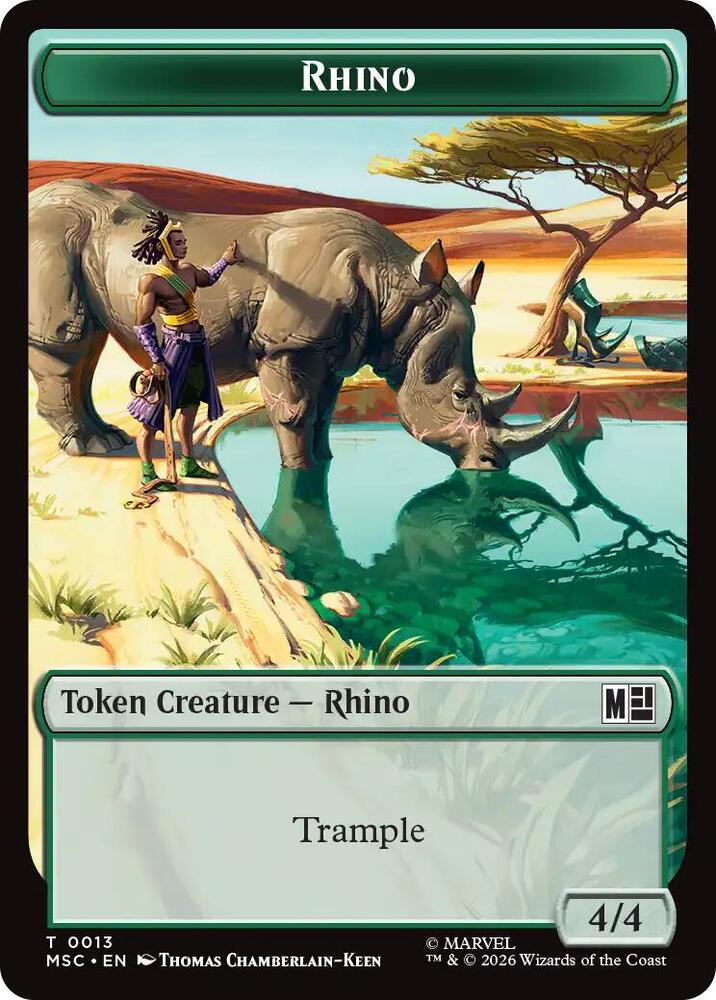 Rhino 013 Elephant 012 Double Sided Token 13 // 12 (Commander: Marvel Super Heroes)  | Good Games Modbury