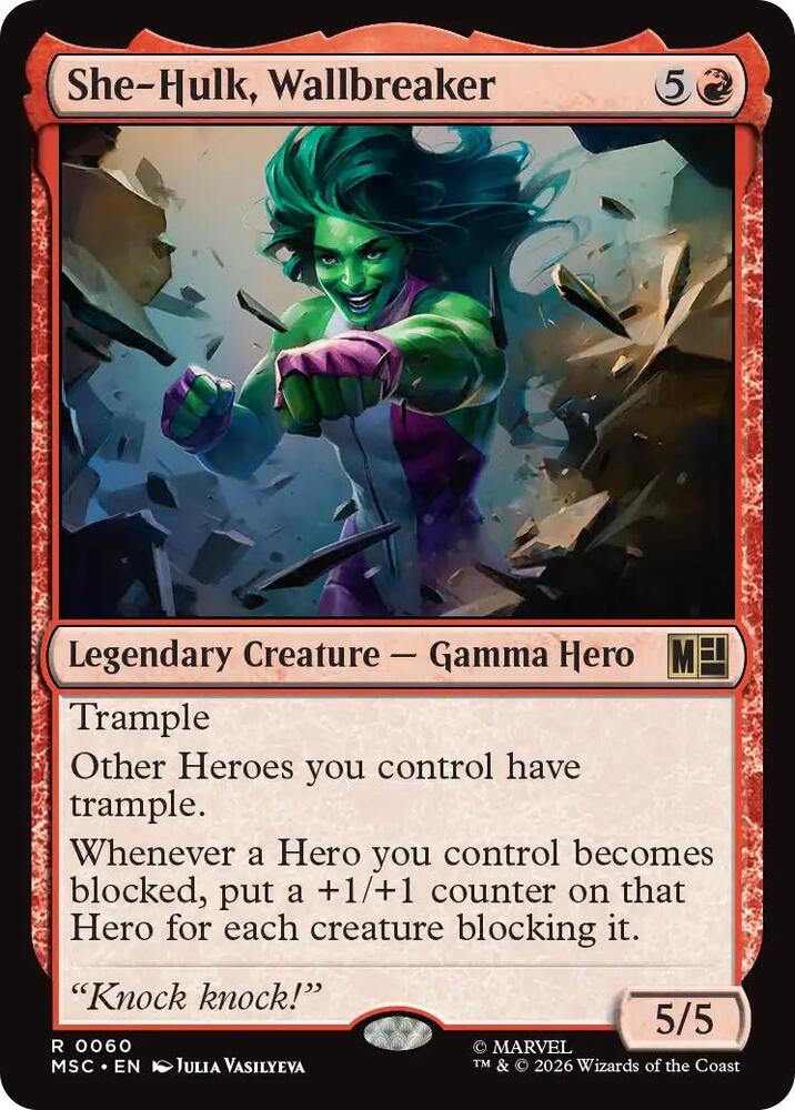 She Hulk Wallbreaker Surge Foil 60 (Commander: Marvel Super Heroes)  - Foil | Good Games Modbury