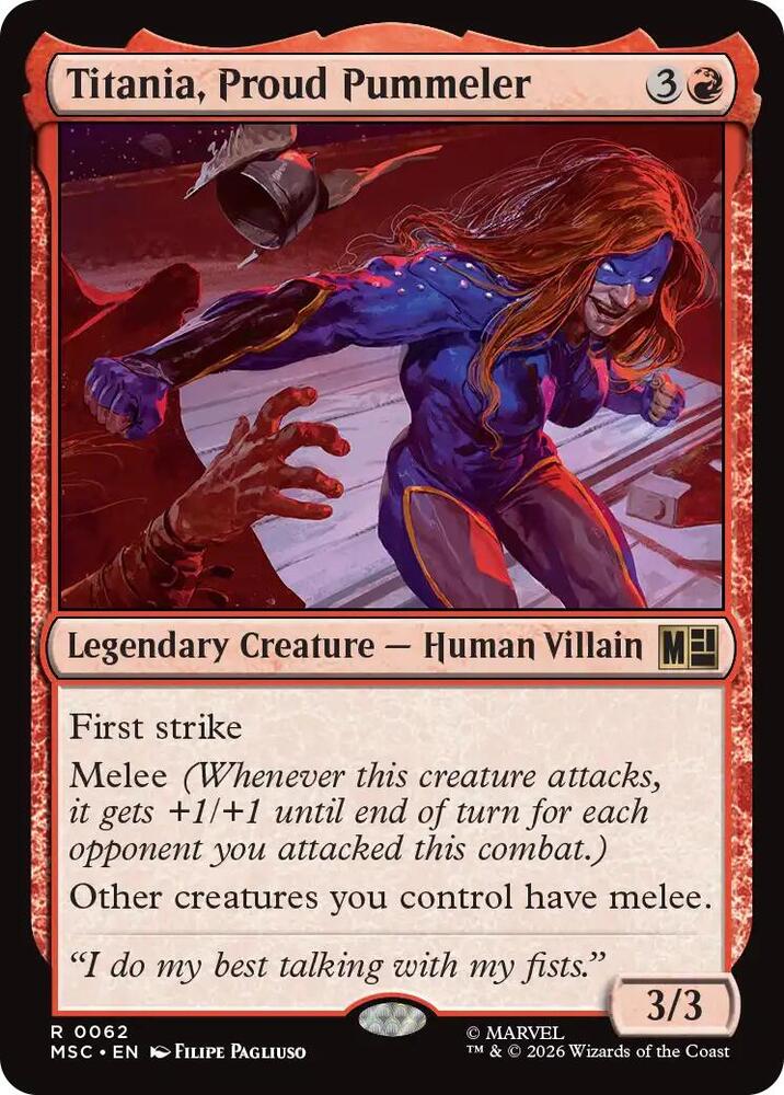 Titania Proud Pummeler Surge Foil 62 (Commander: Marvel Super Heroes)  - Foil | Good Games Modbury